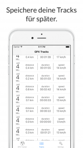 GPX-Tracker - Die Track-Übersicht
