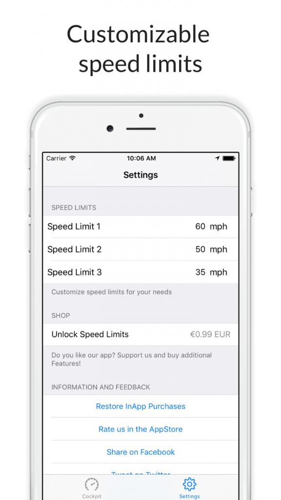 Speed Control for iPhone - your limits.